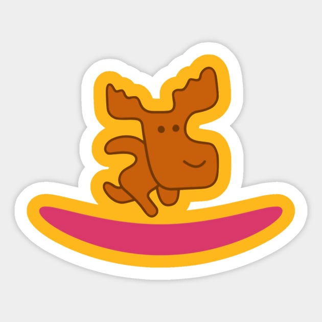 Mabel Pines Running Moose Sticker by Polka Toons